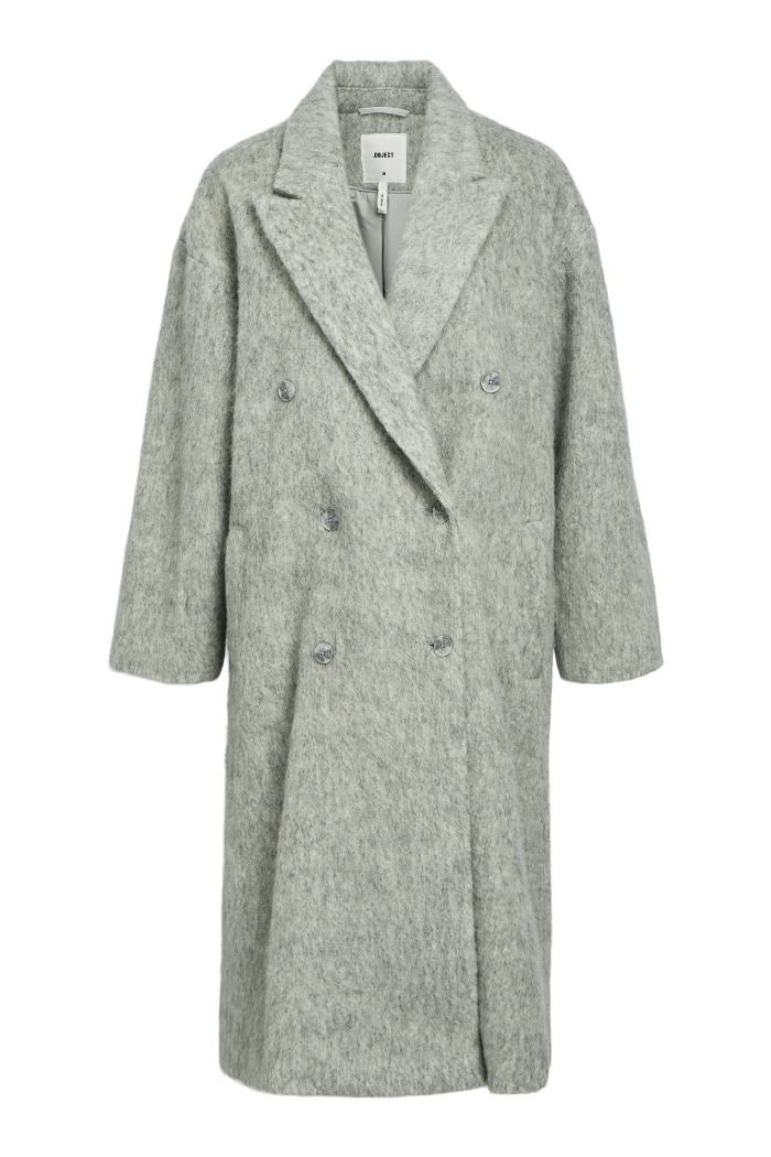 Bella long coat, Light grey melange